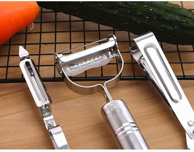 Stainless Steel Julienne Peeler (Pack of 3) Fruit & Vegetable Peeler