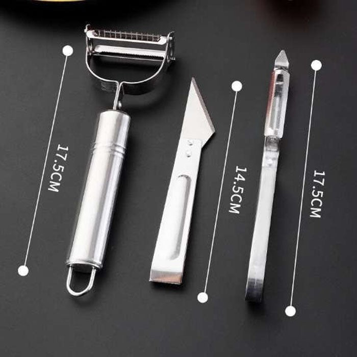 Stainless Steel Julienne Peeler (Pack of 3) Fruit & Vegetable Peeler