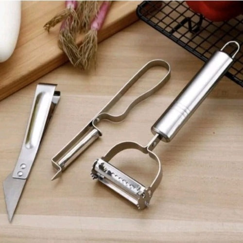 Stainless Steel Julienne Peeler (Pack of 3) Fruit & Vegetable Peeler