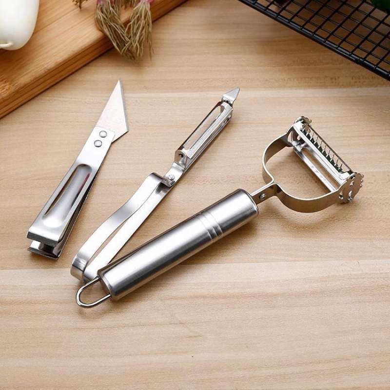 Stainless Steel Julienne Peeler (Pack of 3) Fruit & Vegetable Peeler