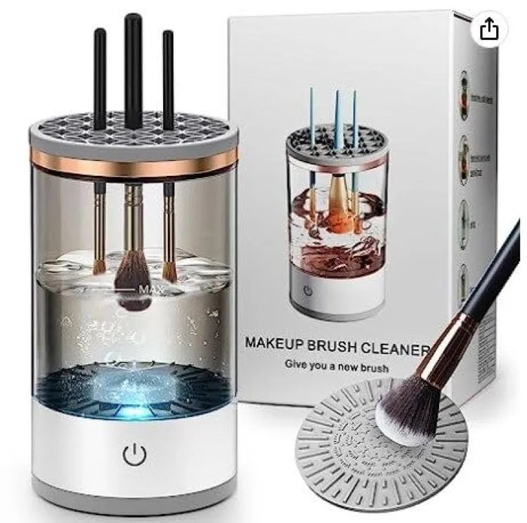 Elecrtic Makeup Brush Cleaner - Automatic Portable Cosmetic Makeup Brush Rotary Cleaning - USB Charging Cosmetic Brush Rack