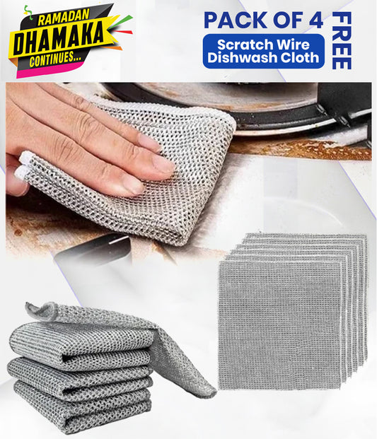 Premium Cleaning Feather Duster 10 Feet Long & Get 4 FREE Gifts Scratch Wire Dishwash cloths (Imported Quality)