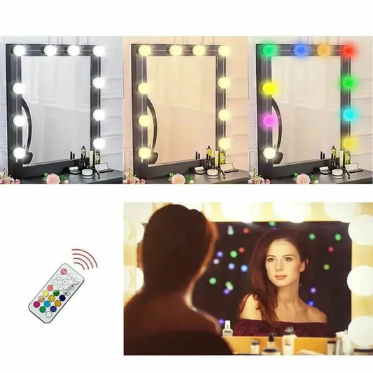 10 Colours USB Vanity Mirror Light With Remote