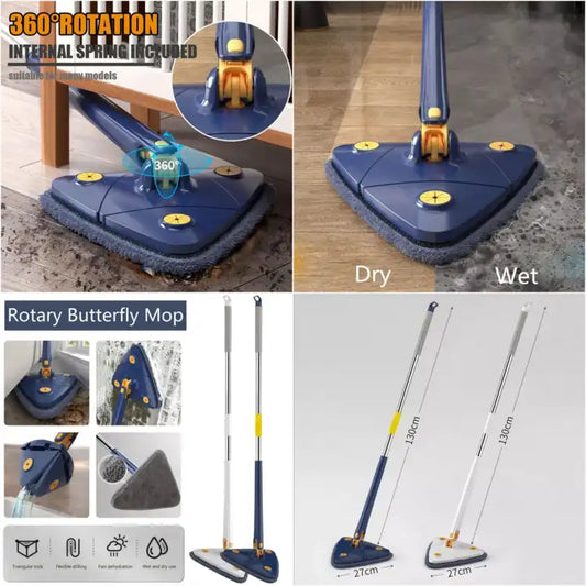 Triangle Twister Mop 360° Rotating Mop Triangular mop head easy cleaning