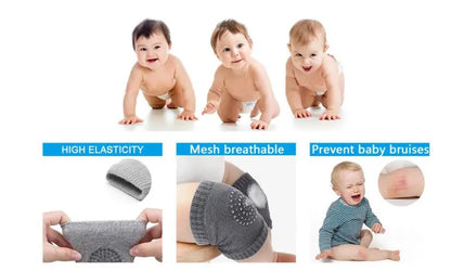 1 Pair Baby Knee Protector Baby Crawling Knee Pads Anti Slip Protector Knee Scratch Protection Cotton Knee Pad