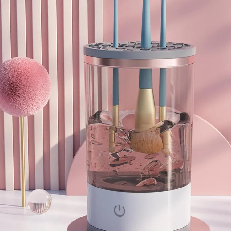 Elecrtic Makeup Brush Cleaner - Automatic Portable Cosmetic Makeup Brush Rotary Cleaning - USB Charging Cosmetic Brush Rack