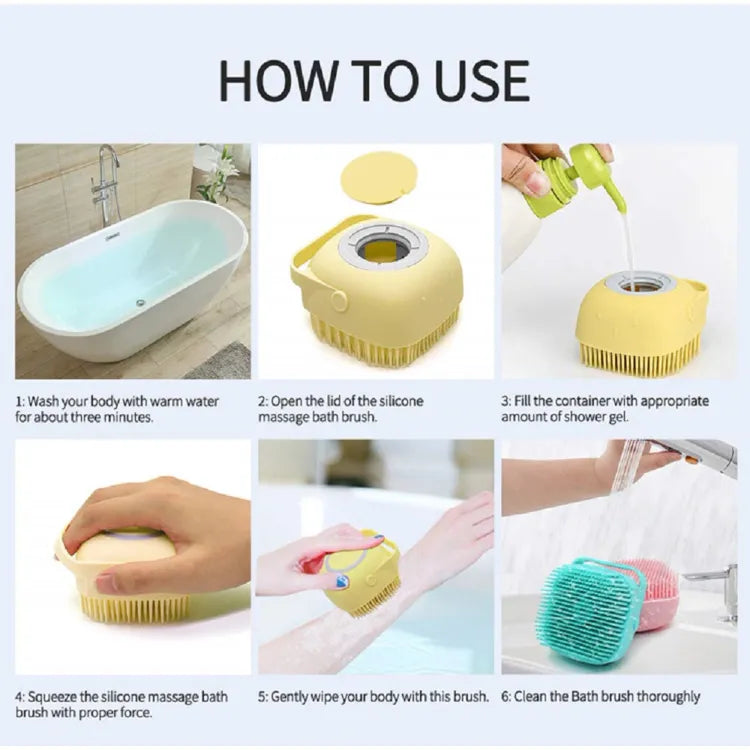 Silicone Bath Body Brush Scrubber with Soap Dispenser Body Brush