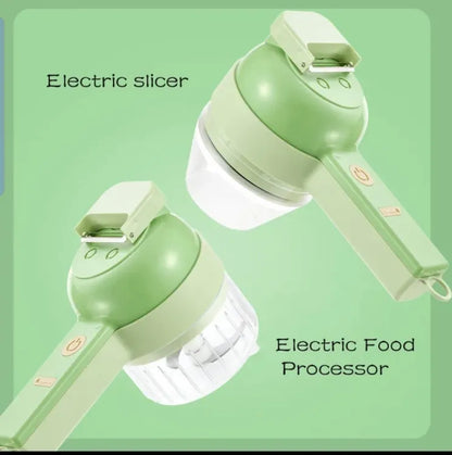 4 in 1 Handheld Electric Vegetable Cutter Set,Wireless Food Processor Electric Food Chopper Spiral Slicer Multifunctional