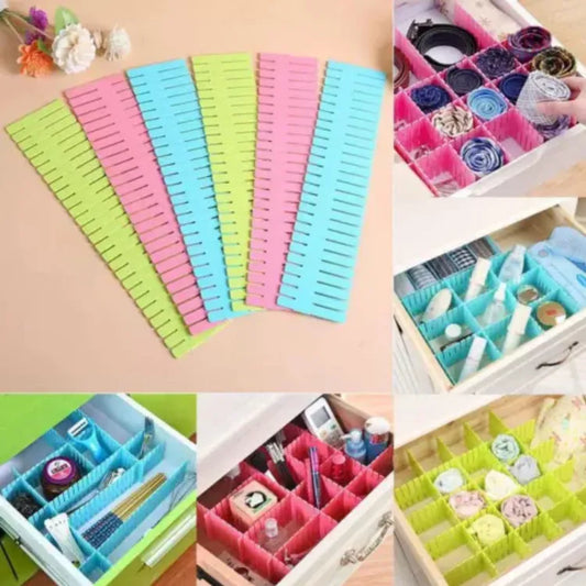 4pcs - Drawer organizing board storage box home decor wardrobe short box clothes dividers plastic box for storage adjustable Drawer Organizer Board Storage Boxes- LARGE