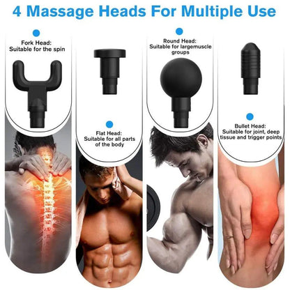 Deep Tissue Massager Rechargeable Relaxation Machine for Muscle For Pain Relief, Handheld Body Massager For Unisex - Black