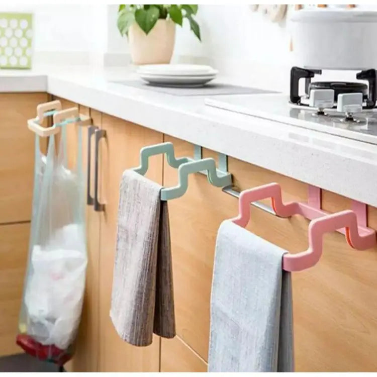 Kitchen Organizer Towel Rack Hanging Holder Bathroom Cabinet Cupboard Door Back Hanger Kitchen Supplies Accessories