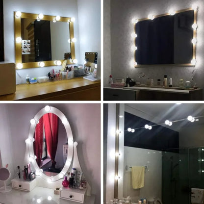 badgeSHERICE Vanity Light LED Bulbs for Makeup Mirror Stand | 10 Bulbs with 3 Light Modes