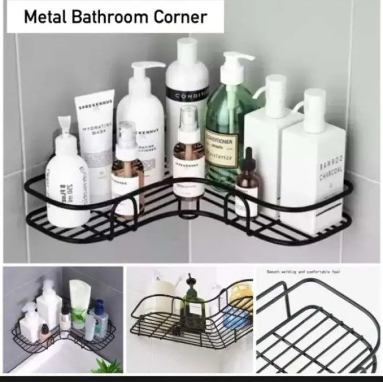 Bathroom Kitchen Corner Frame 1 Pcs Shower Shelf Wrought Iron Shampoo Storage Rack Holder bathroom accessories