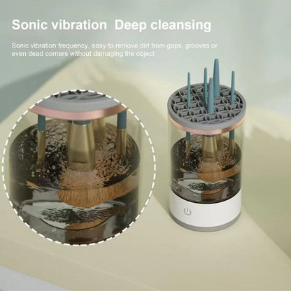 Elecrtic Makeup Brush Cleaner - Automatic Portable Cosmetic Makeup Brush Rotary Cleaning - USB Charging Cosmetic Brush Rack