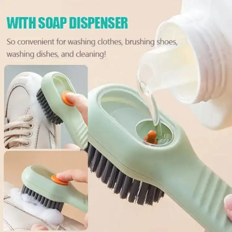 Cleaning Brush With Soap Dispenser | Long Handle | Soft Bristle