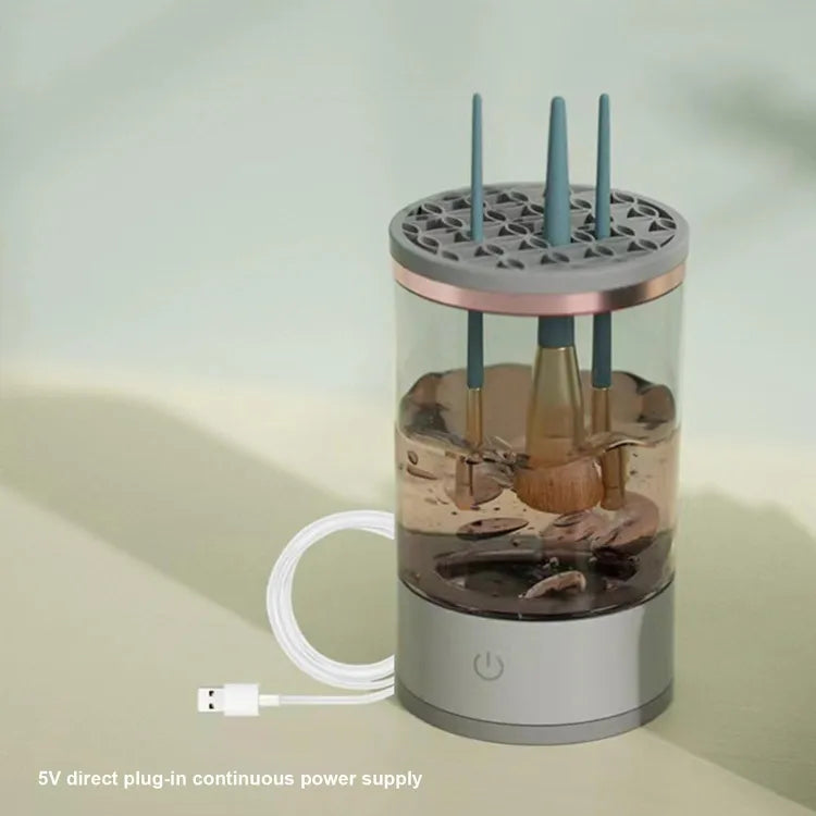 Elecrtic Makeup Brush Cleaner - Automatic Portable Cosmetic Makeup Brush Rotary Cleaning - USB Charging Cosmetic Brush Rack
